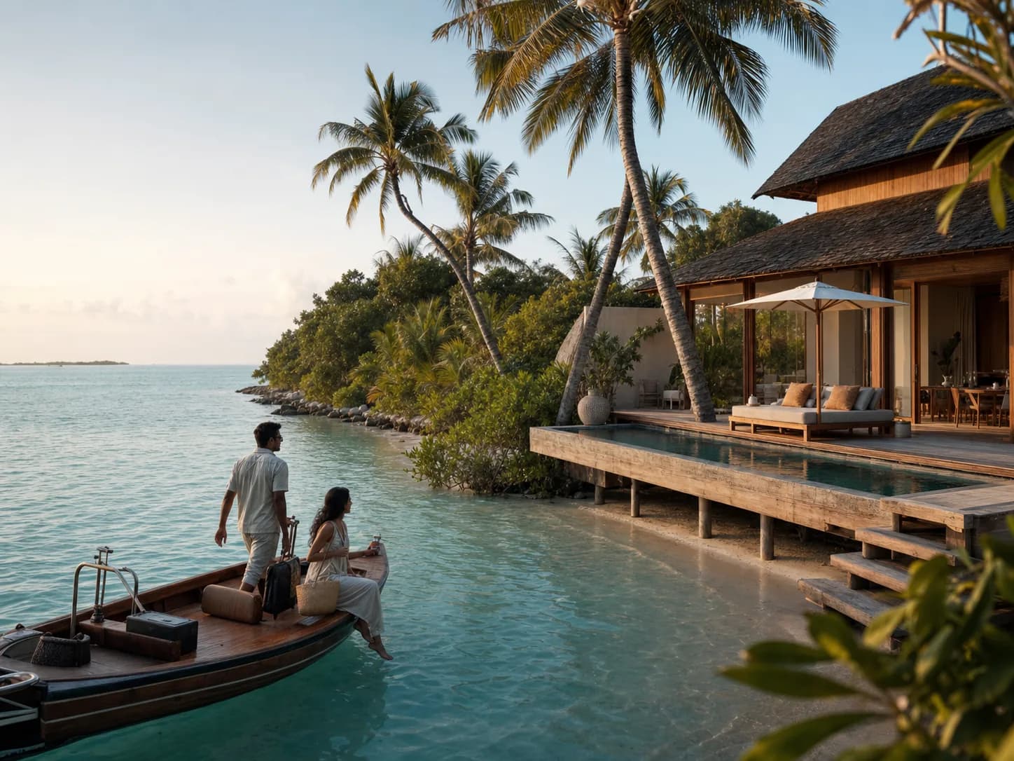 Tropical island resort campaign visual created for Maldives tourism marketing