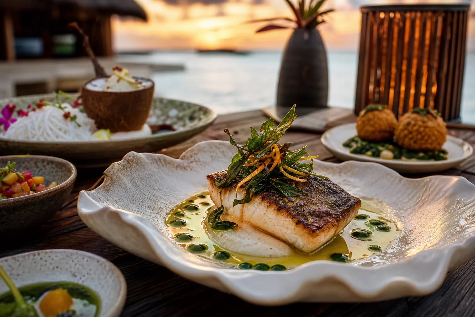 Creative campaign photography for a Maldivian fine-dining experience